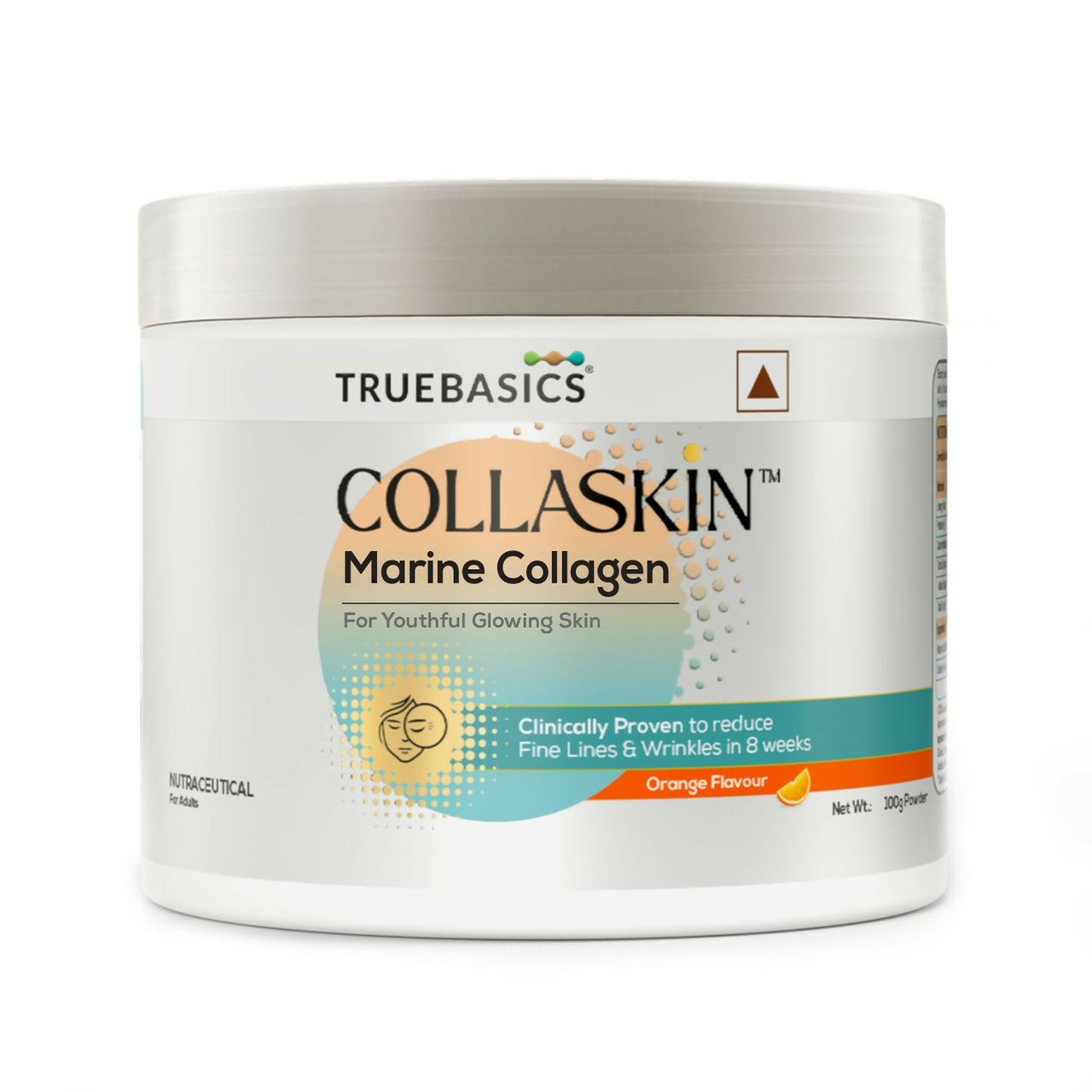 TrueBasics CollaSkin, Marine Collagen Peptides for Youthful Glowing Skin - Orange - Distacart