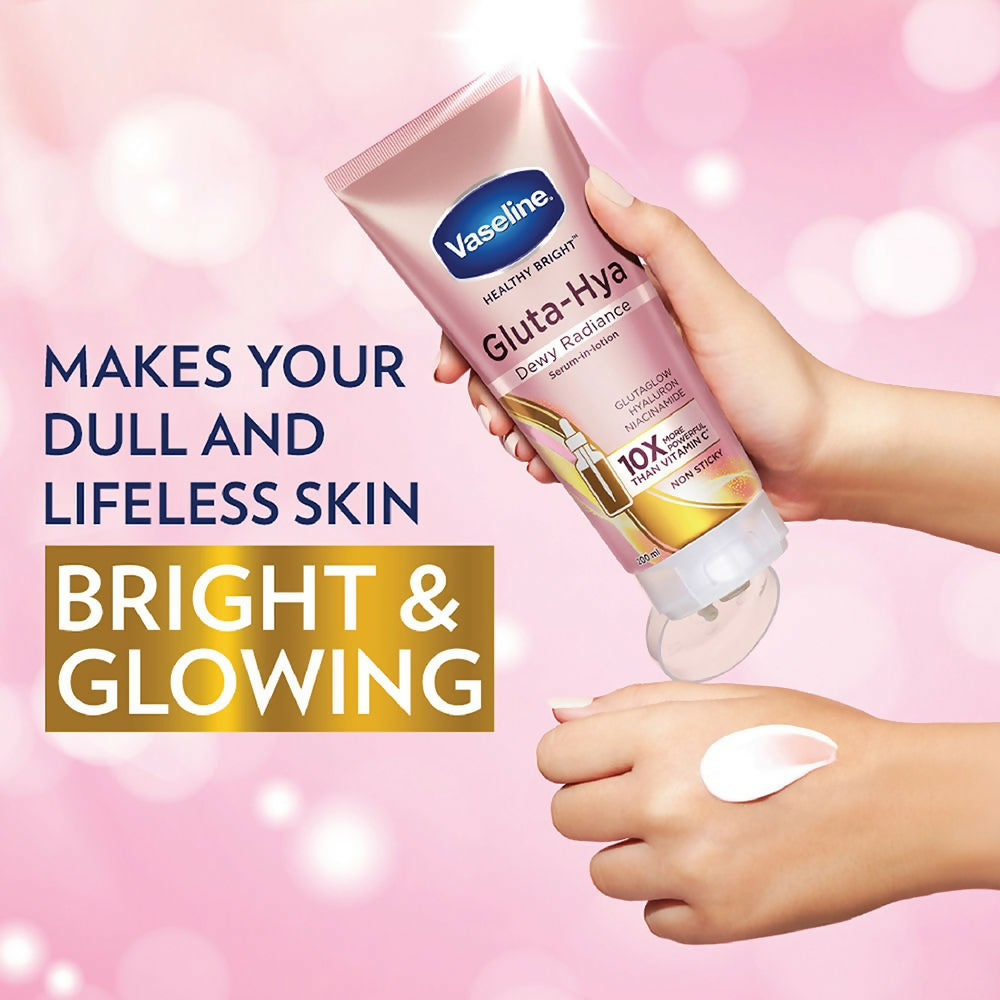 Vaseline Gluta Hya Serum-in-Lotion - Dewy Radiance, Overnight Radiance & Flawless Glow Combo - Distacart