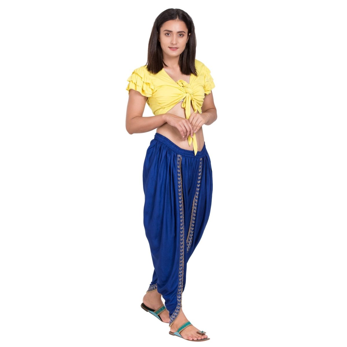 Asmaani Royal Blue color Dhoti Patiala with Embellished Border