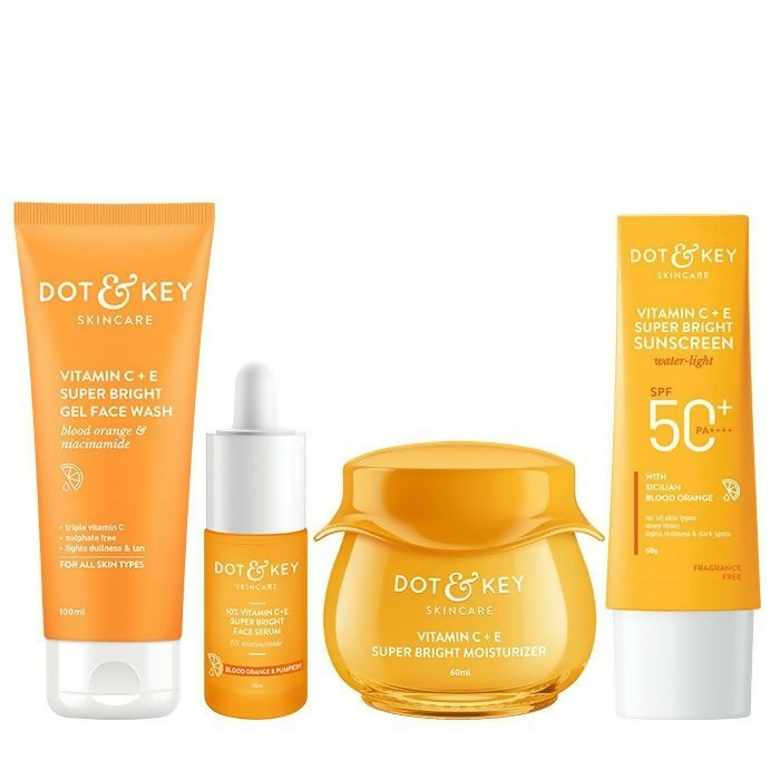 Dot & Key Vitamin C + E CSMS (Cleanser, Serum, Moisturizer, Sunscreen) Routine Combo