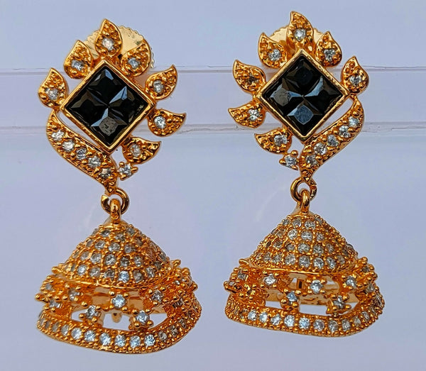 Black AD Designer Jhumkas