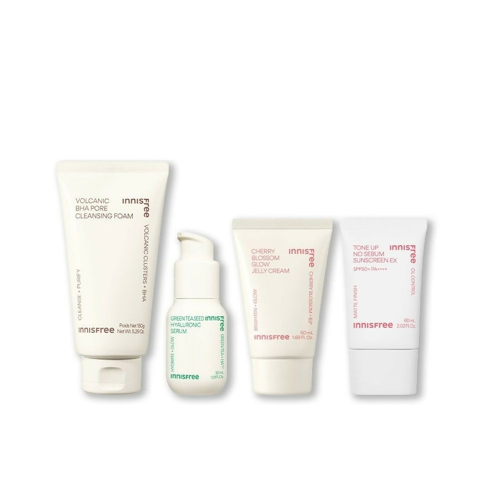 Innisfree CSMS Combo - Cleanser, Serum, Moisturizer & Sunscreen