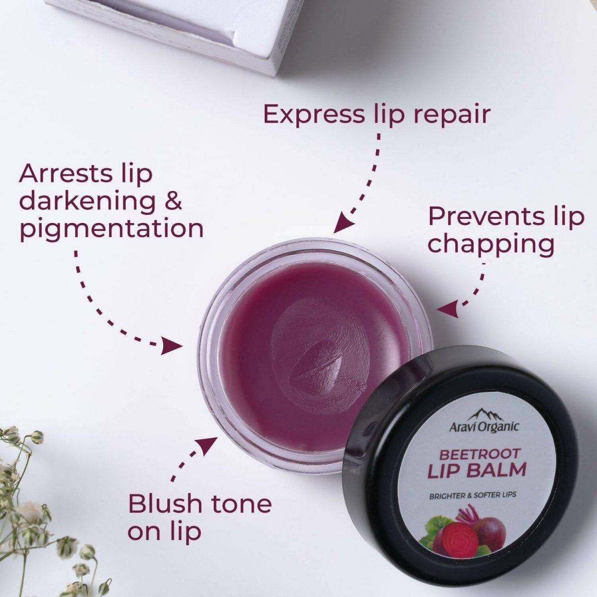 Aravi Organic Beetroot Lip Balm - Distacart