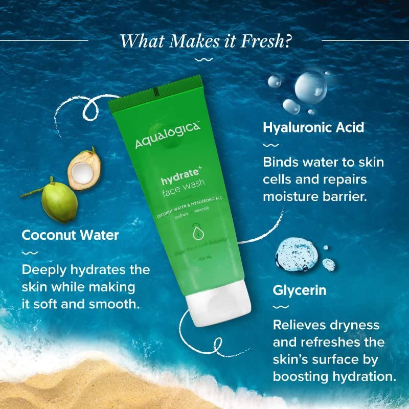 Aqualogica Hydrate + Face Wash With Coconut Water & Hyaluronic Acid - Distacart