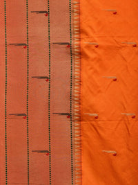 Thumbnail for Orange Paithani Silk Handloom Saree with Triple Muniya Border Design - Global Threads - Distacart