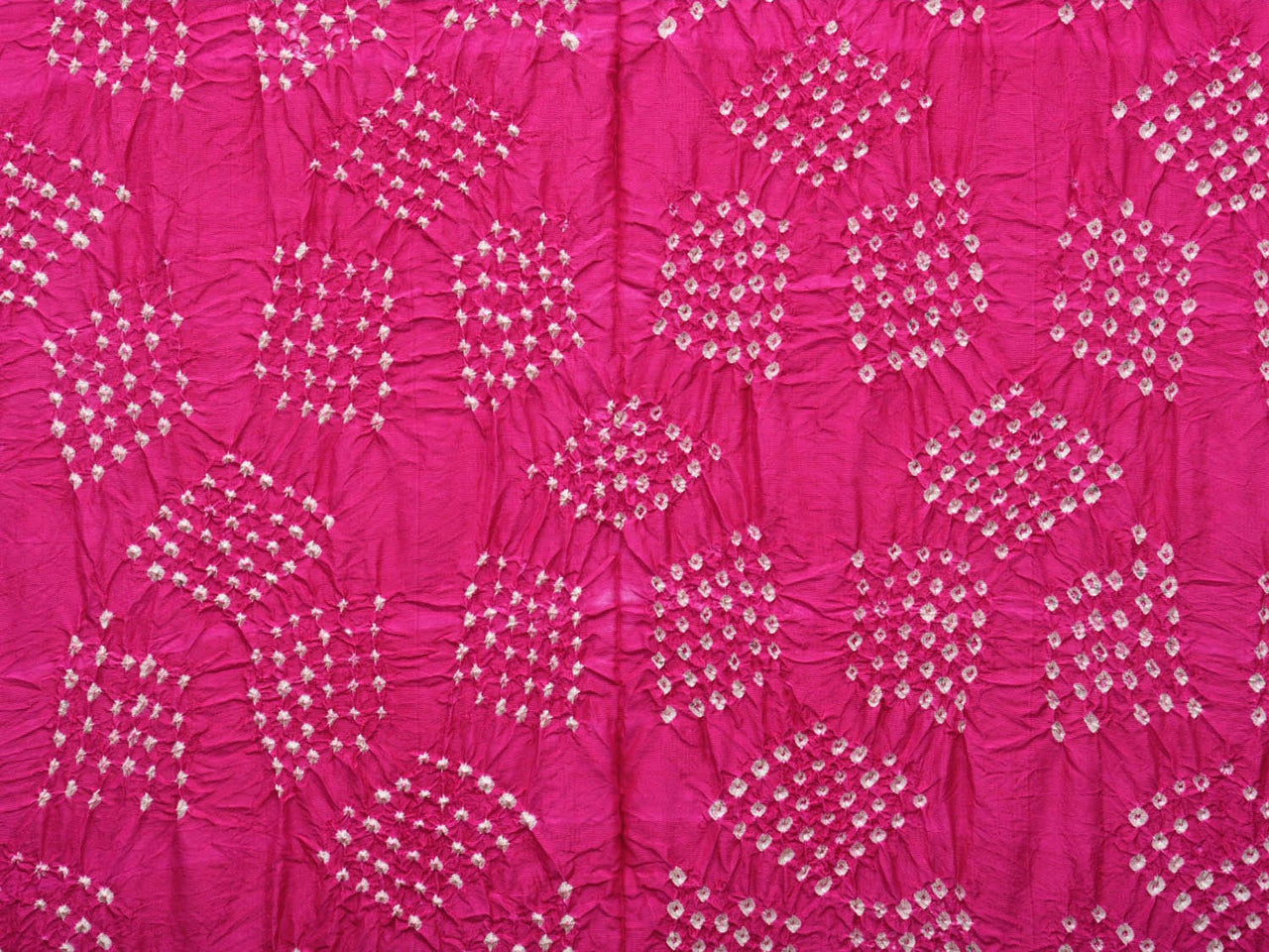 Pink and Purple Bandhani Kanchipuram Silk Handloom Dupatta with Border Design - Global Threads - Distacart