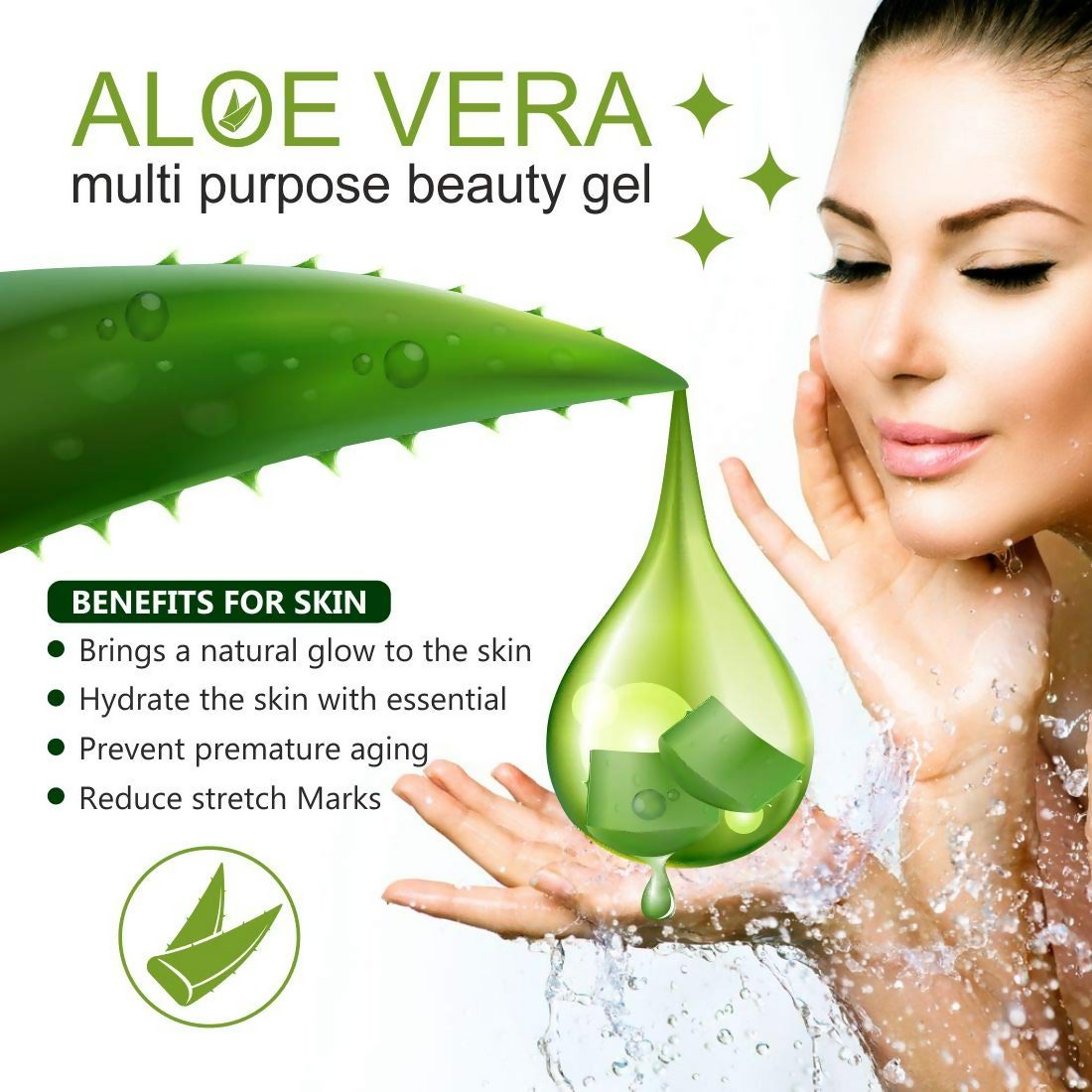 LA Organo Aloe Vera Gel for Face & Hair Moisturization and Papaya Skin Whitening Cream Combo