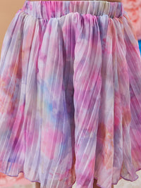 Thumbnail for Girls Purple Square Neck Sleeveless Top With Skirt for Kids - Mini Marvels - Distacart