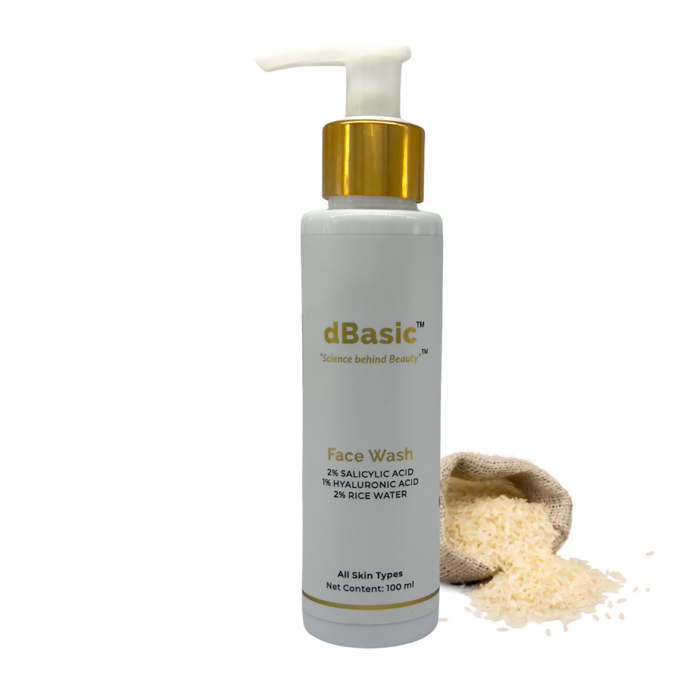 dBasic Salicylic Acid Face Wash with Rice Water For Acne Prone Skin, Cleanses Pores & Excess Oil - Distacart