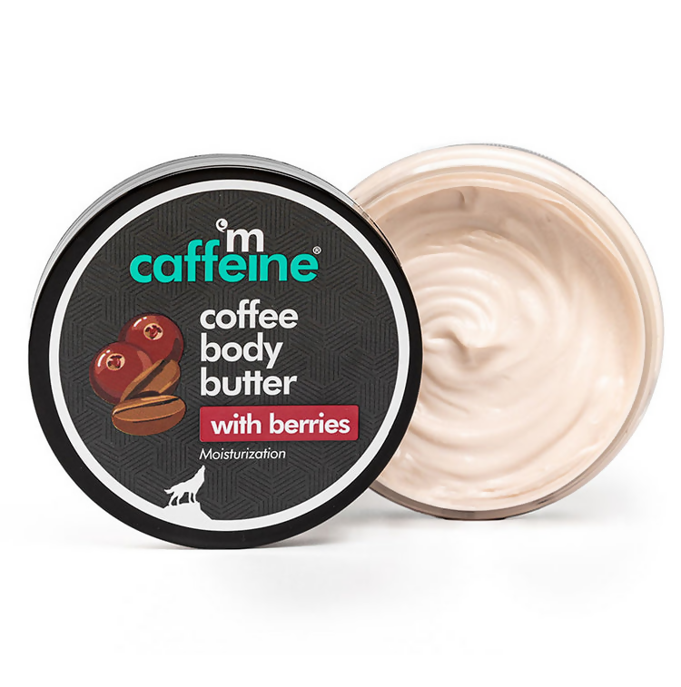 mCaffeine Coffee & Berries Body Butter with Shea Butter For Deep Moisturization