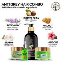 Thumbnail for Ivory Natural Grey Hair Advanced Combo (Serum, Shampoo, Cream & Gel) For Both Men & Women - Distacart