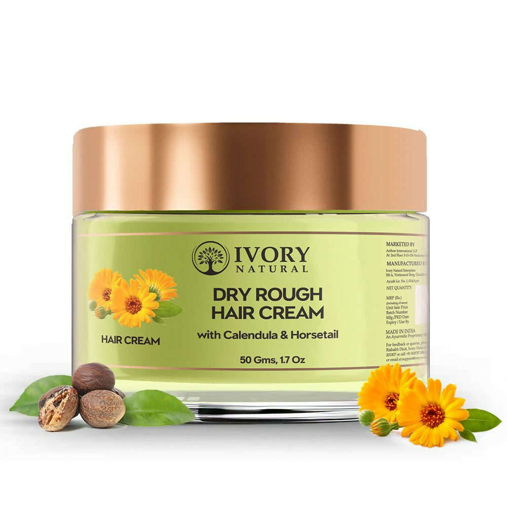 Ivory Natural Dry Frizzy Hair Cream - Detangles Hair, Manages Frizz And Scalp Dryness - Distacart