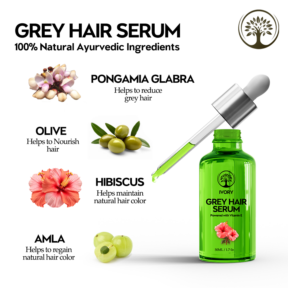 Ivory Natural Grey Hair Serum - Restore Natural Hair Color - Distacart