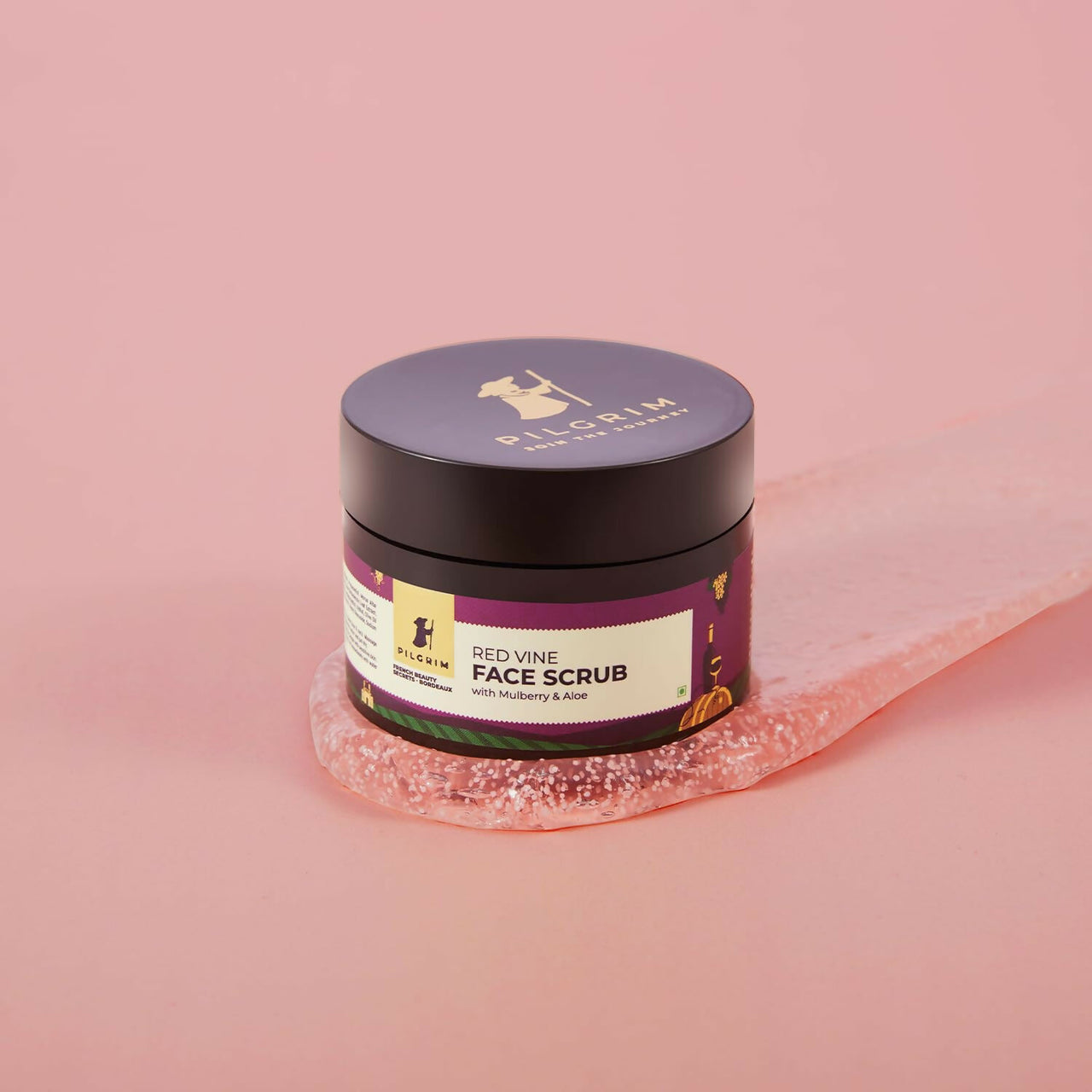 Pilgrim French Red Vine Face Scrub with Mulberry Extract & Aloe For Glowing Skin, Tan Removal, De-Pigmentation - Distacart