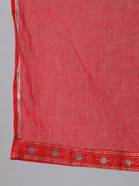 Thumbnail for Anubhutee Red Ethnic Motifs Printed Empire Pure Cotton Kurta with Trousers & With Dupatta - Distacart