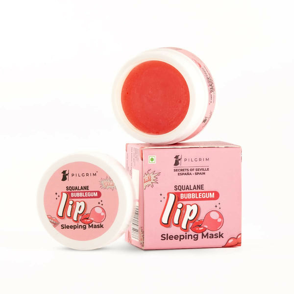 Pilgrim Spanish Lip Sleeping Mask (Bubblegum) with Shea Butter & Pomegranate For Hydrated & Soft Lips - Distacart