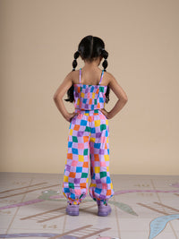 Thumbnail for Snakes and Ladders Girls Multi Color Rotary Print Top and Pant Set from Siblings Collection - Distacart