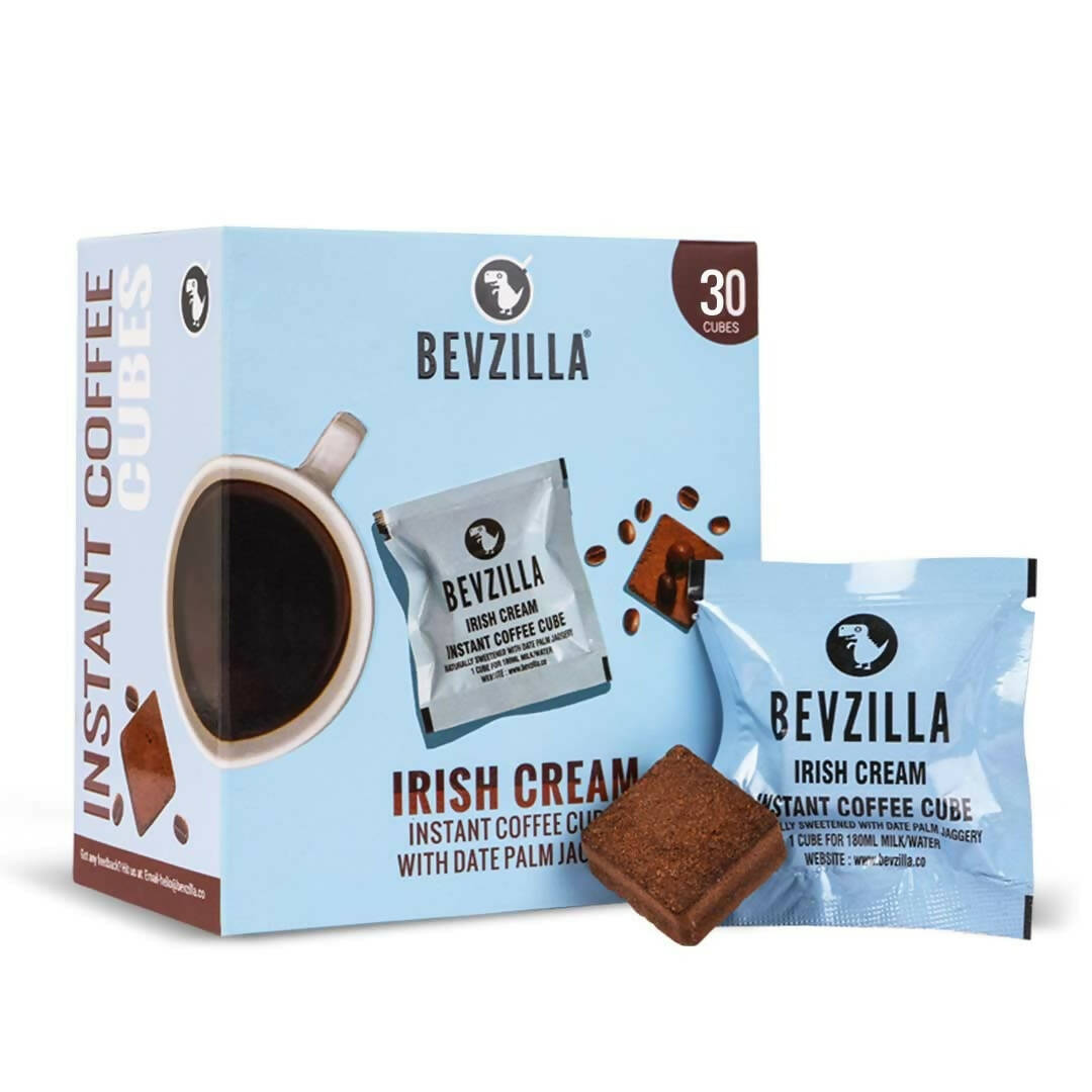 Bevzilla Instant Coffee Cubes Pack with Organic Date Palm Jaggery - Irish Cream - Distacart