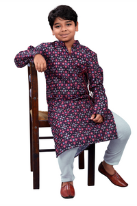 Thumbnail for DEIANA'S Casual Designer Kurta Pyjama Set For Boys And kids (Multicolor) - Distacart