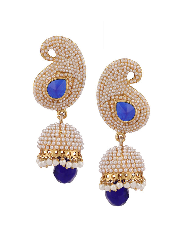 description anikas creation blue contemporary jhumkas earrings product ...