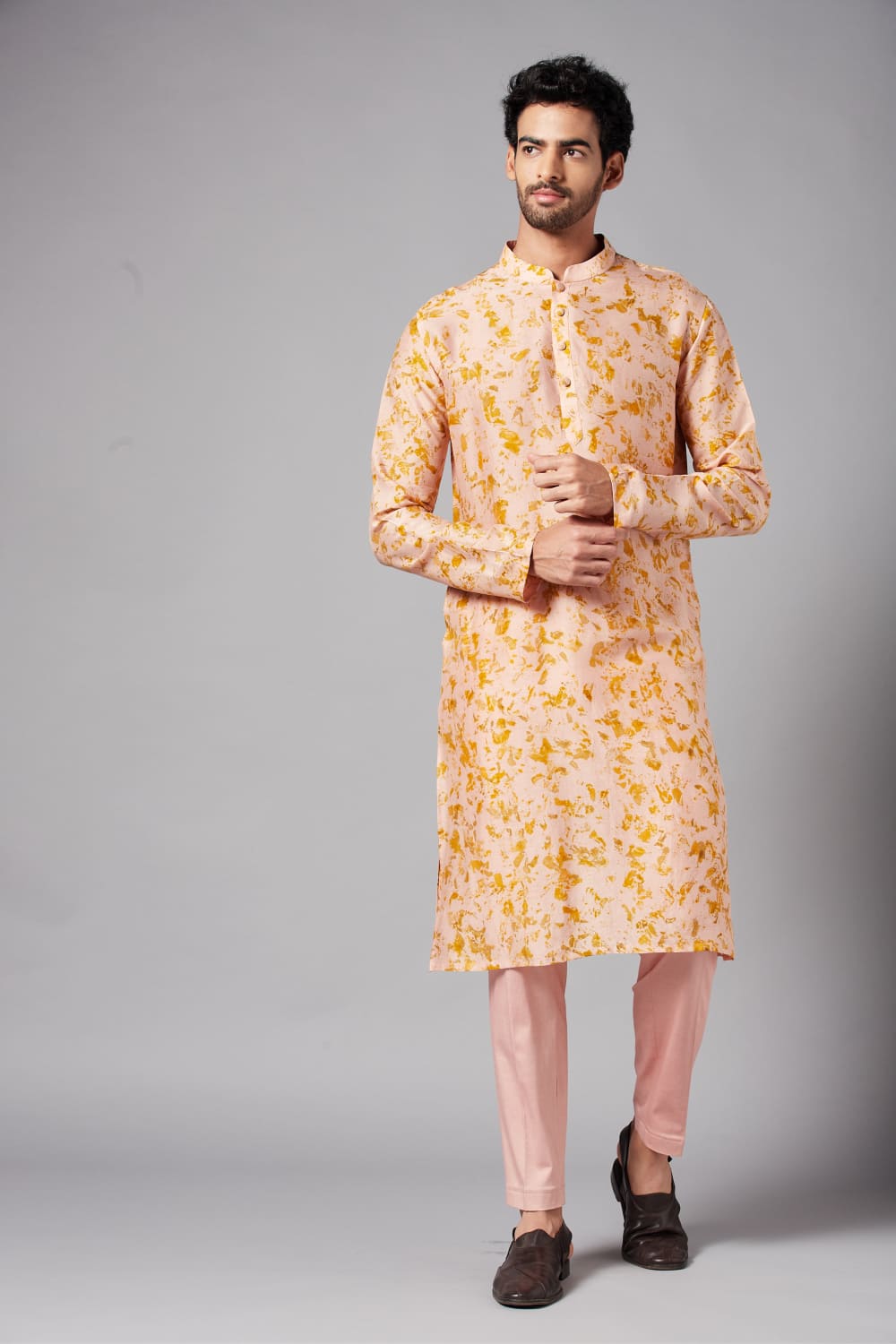 Peachy Natural Dye Co Ord Kurta Set - Distacart