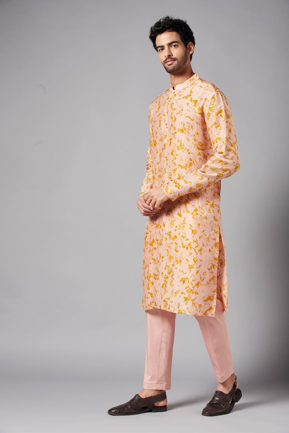 Peachy Natural Dye Co Ord Kurta Set - Distacart