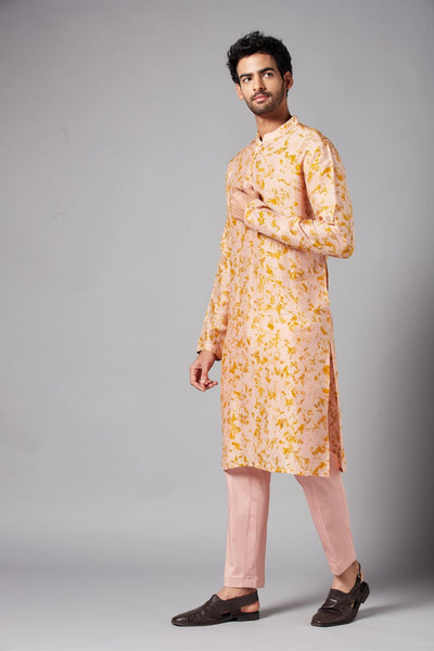 Peachy Natural Dye Co Ord Kurta Set - Distacart