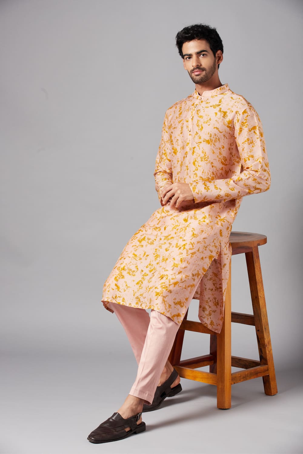 Peachy Natural Dye Co Ord Kurta Set - Distacart