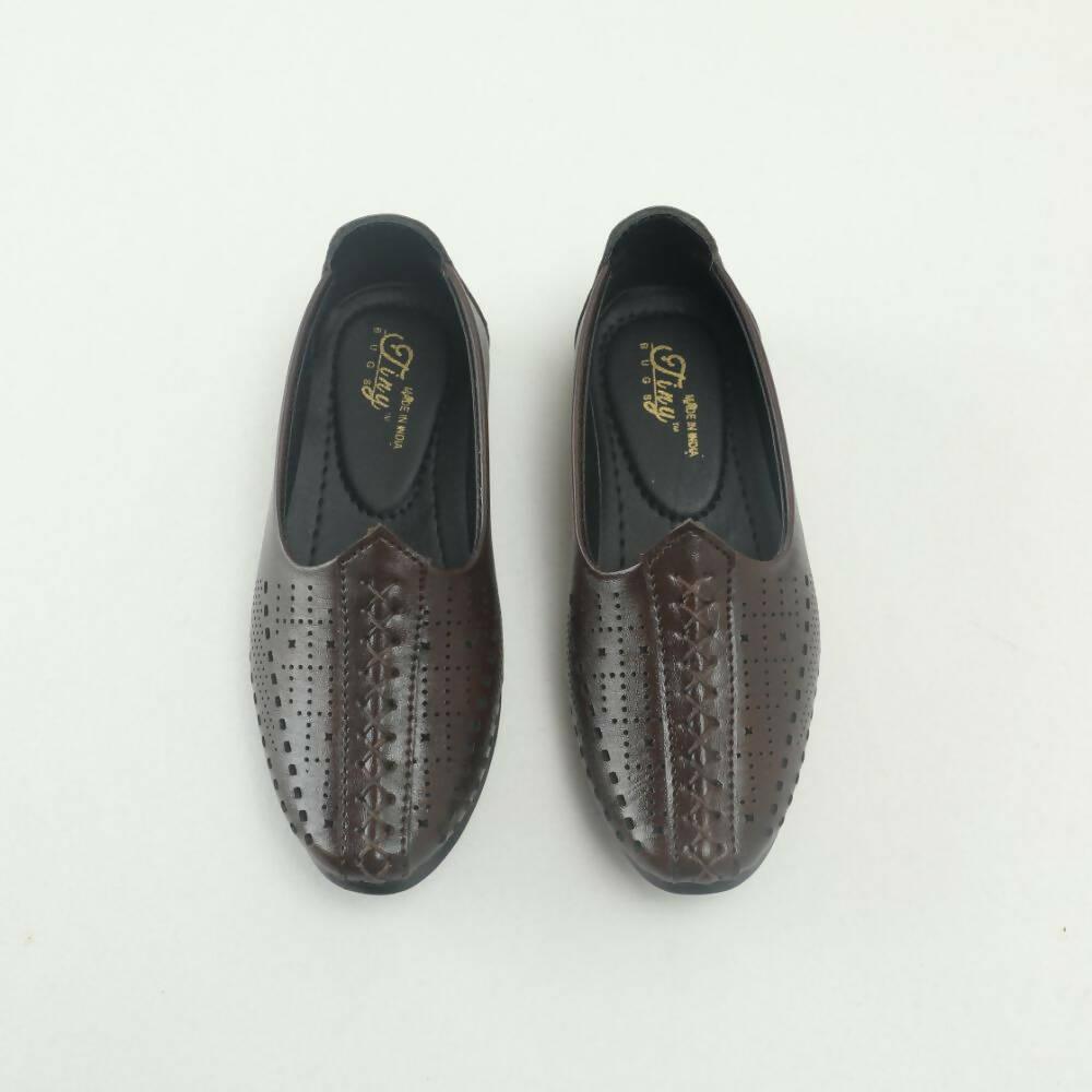 Tiny Bugs Boys Party & Ethnic Wear Mojari - Dark Brown - Distacart