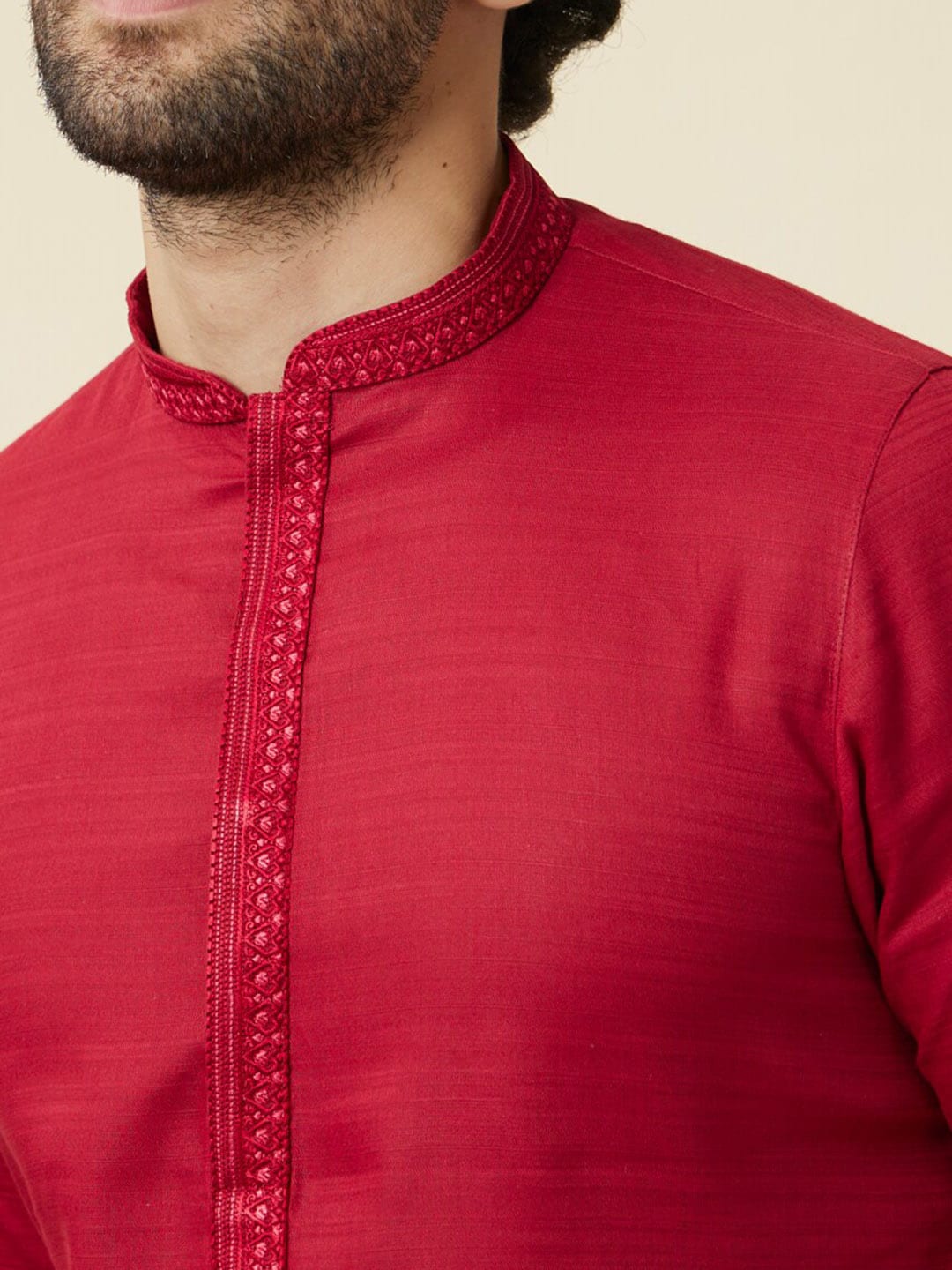 Buy Manyavar Mandarin Collar Pure Cotton Kurta With Pyjamas Online