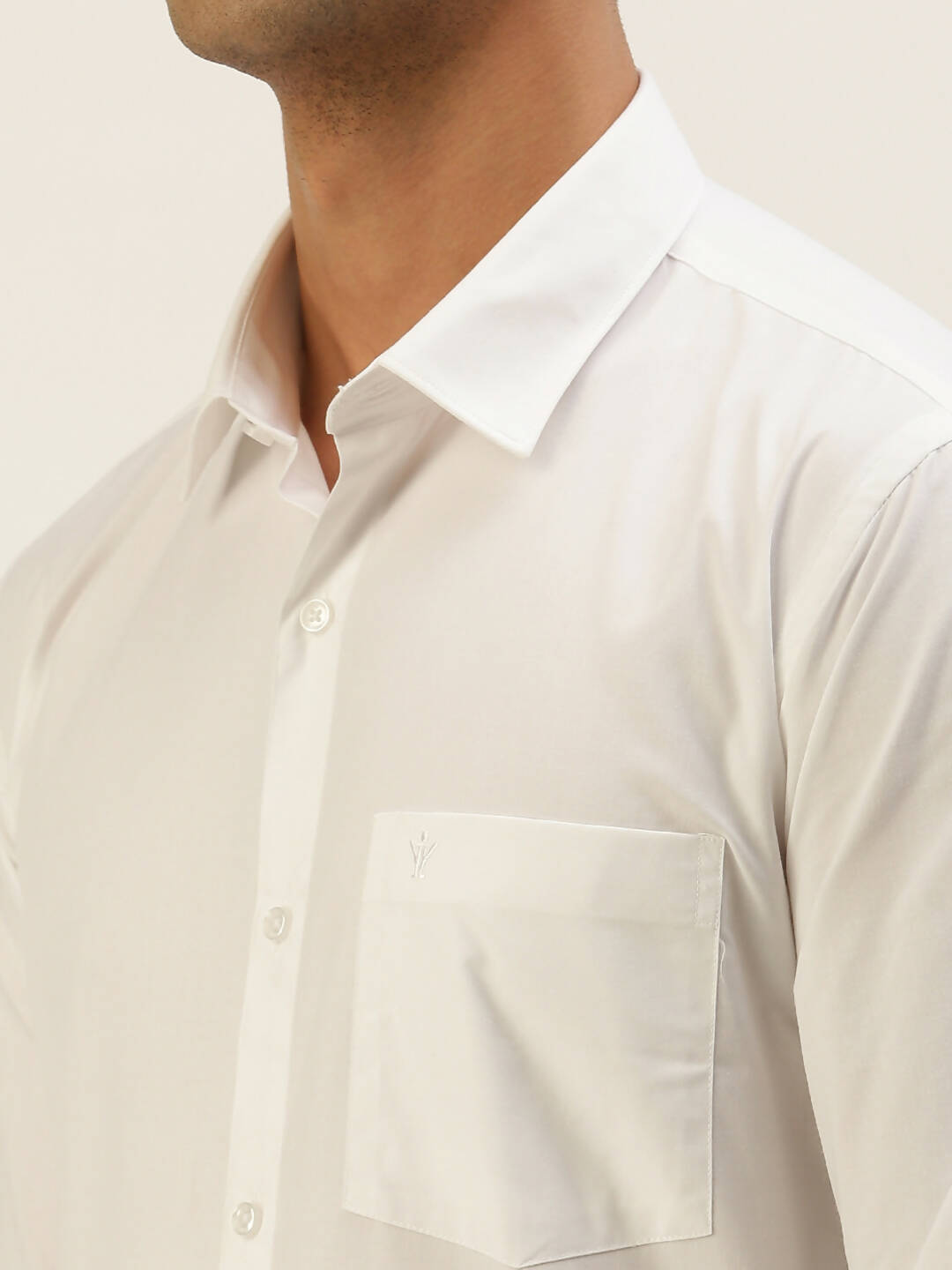 Ramraj Cotton Mens Full Sleeve Formal 100 % Cotton White Shirt