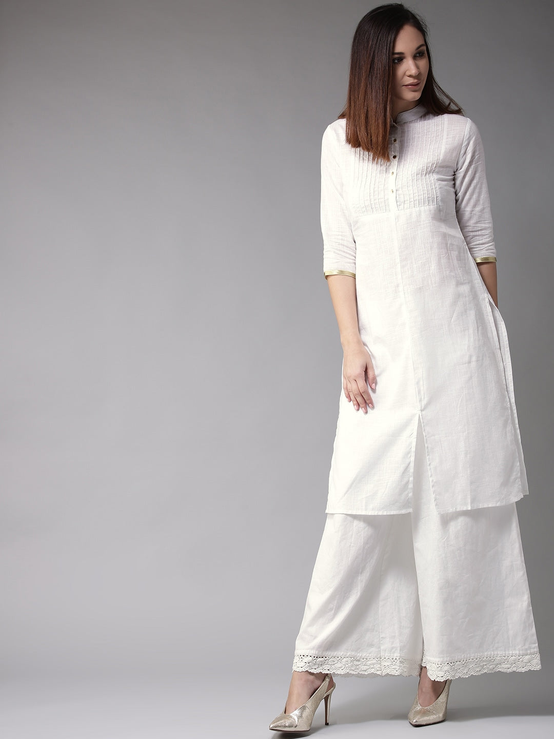 White solid 2025 straight kurta