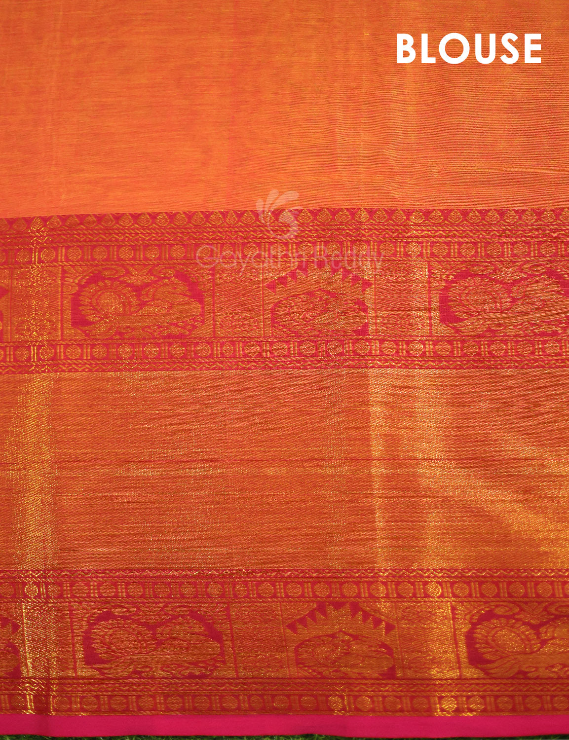 Kalanetha Orange With Zari Kanchi Style Pure Narayanpet Cotton Saree By Gayathri Reddy Designer Studio - Distacart