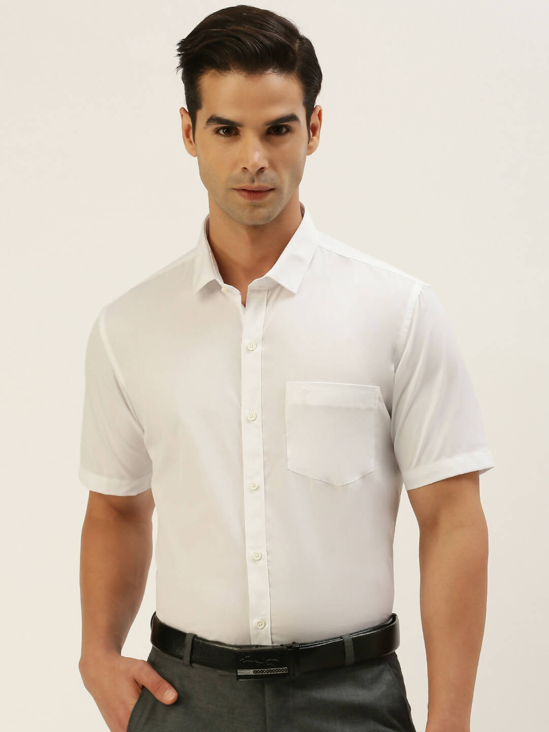 Ramraj Cotton Mens Half Sleeve Formal 100% Cotton White Shirt - Distacart