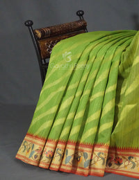 Thumbnail for Parrot Green Colour Leheriya Design Regular Wear Saree By Gayathri Reddy Designer Studio - Distacart