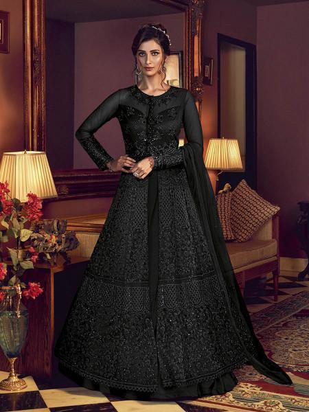 Black anarkali hot sale dress online