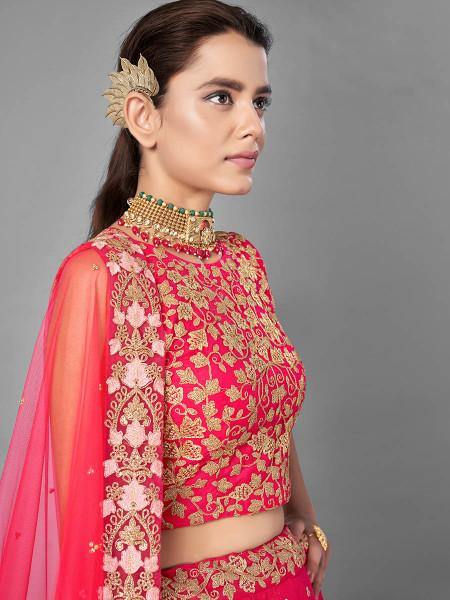 Buy Velvet Heavy Resham Embroidered Bridal Wear Lehenga Choli Online -  LEHV2434 | Appelle Fashion