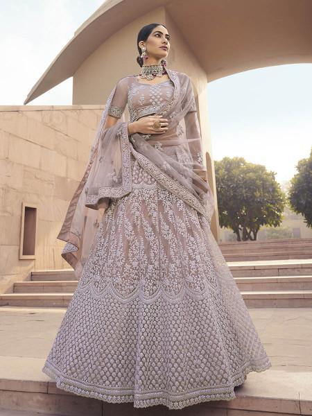 Buy Pink Embroidered Velvet Bridal Lehenga Choli Online At Ethnic Plus