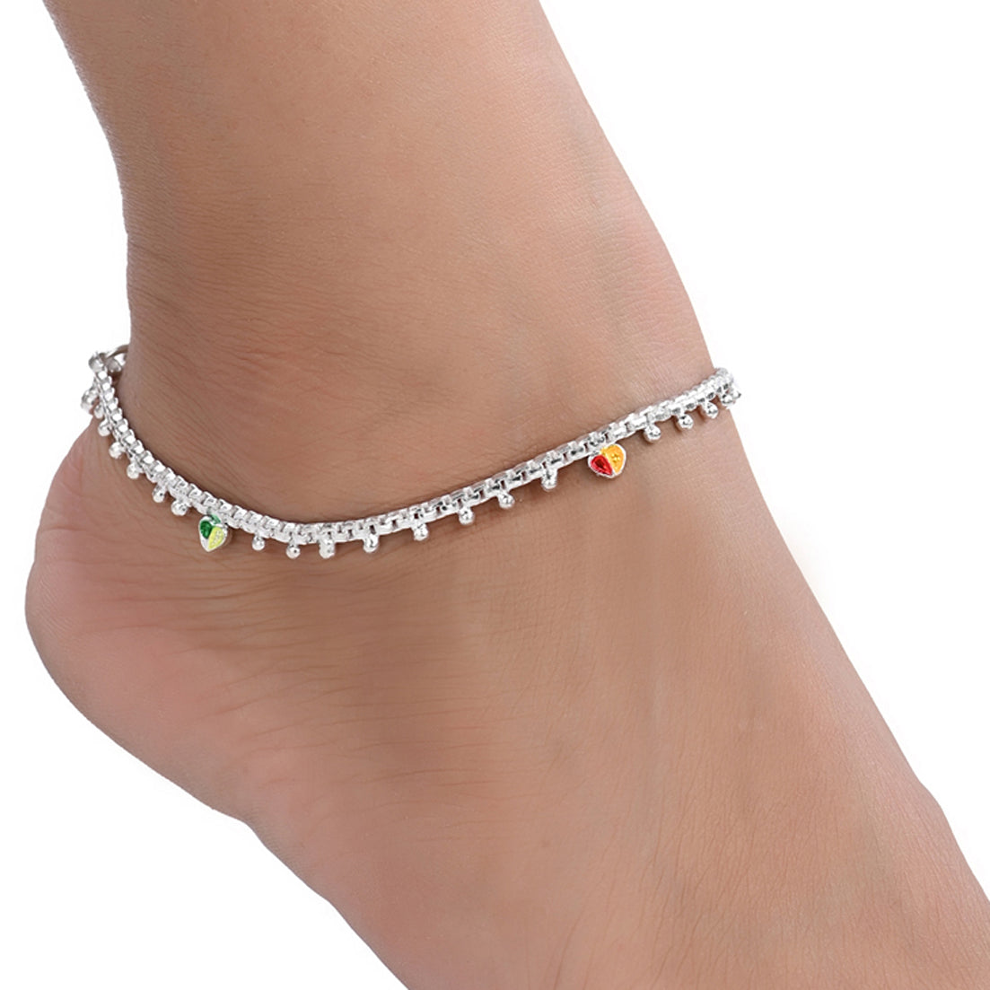 AanyaCentric Silver Plated Traditional Anklets Payal - Classic and Stylish for Women and Girls - Distacart