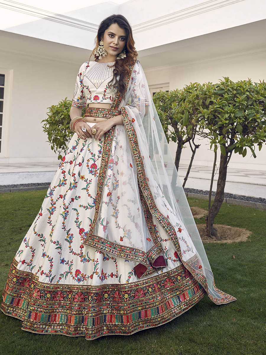 Buy White Lehenga Online | Readiprint Fashions