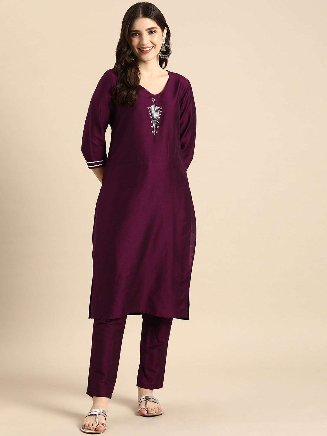 Anouk Women Yoke Design Regular Kurta with Trousers - Distacart