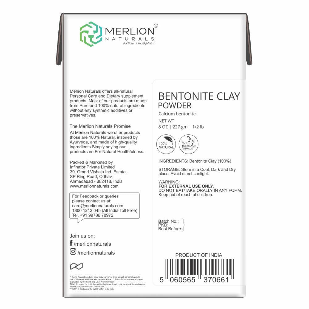 Merlion Naturals Bentonite Clay Powder - Distacart