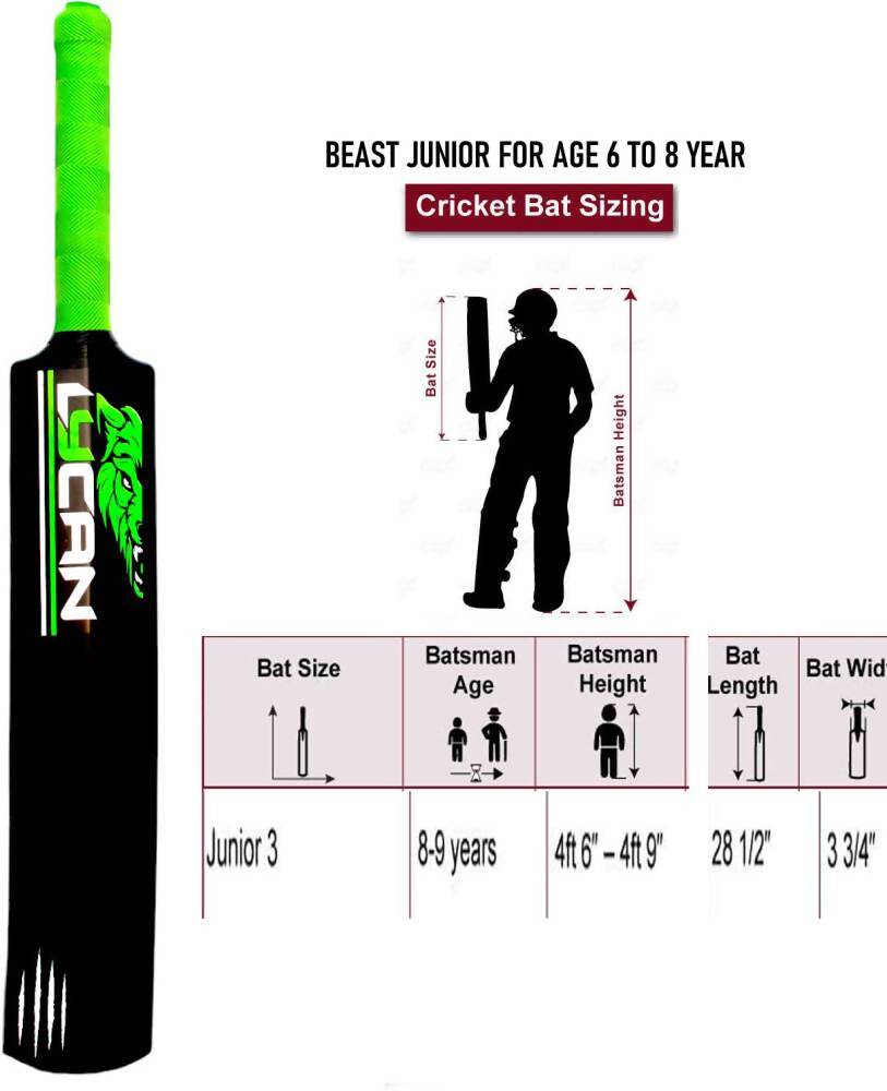 Lycan Junior Plastic Cricket Bat (Size 3) - Distacart