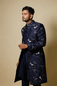 Thumbnail for Flying Unicorn Designer Men's Kurta by Hilo Designs - Distacart