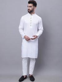 Thumbnail for Even Apparels White Pure Cotton Kurta With Band Collar - Distacart