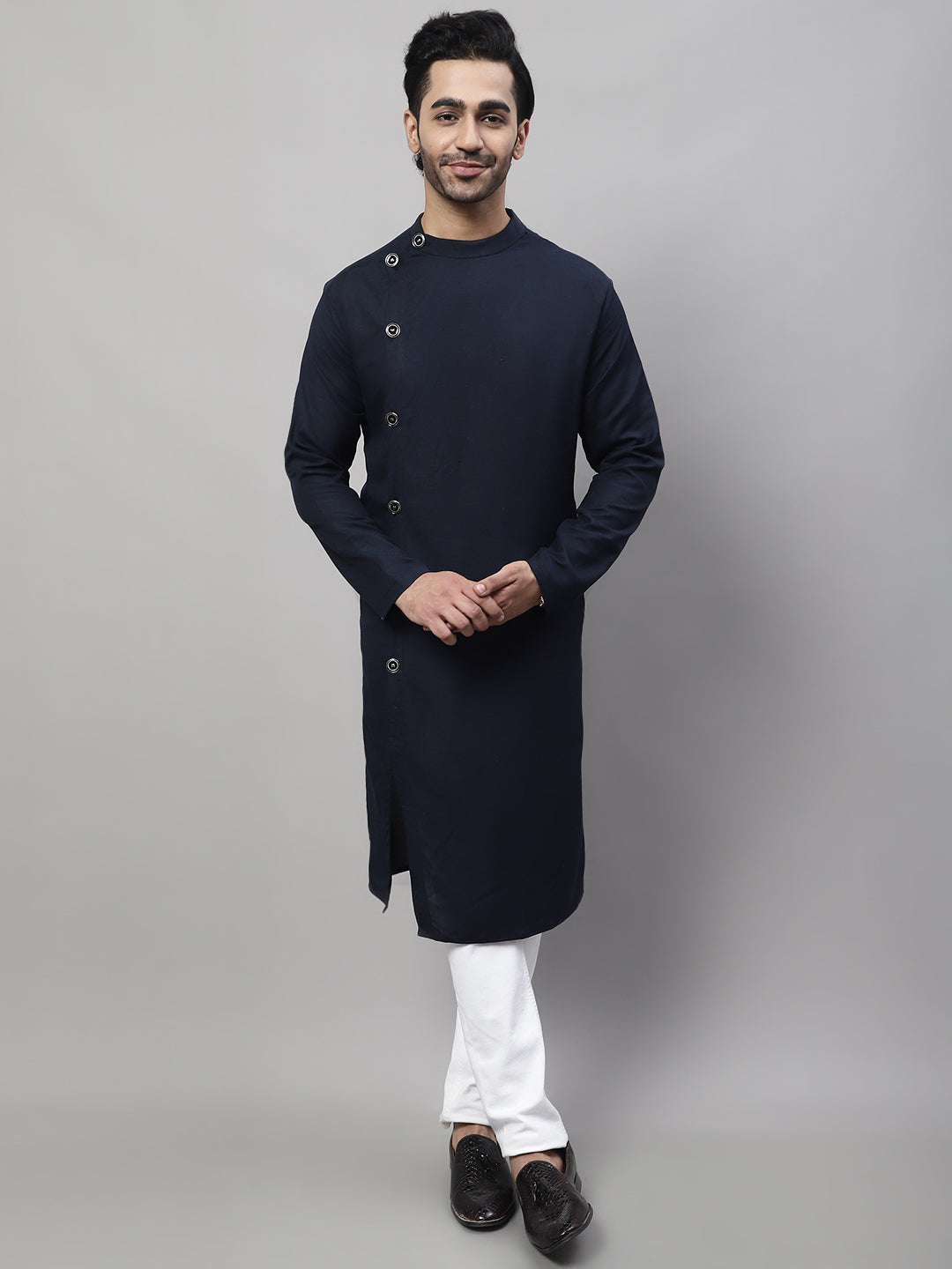 Even Apparels Blue Sherwani Kurta With Asymetrical Cut - Distacart