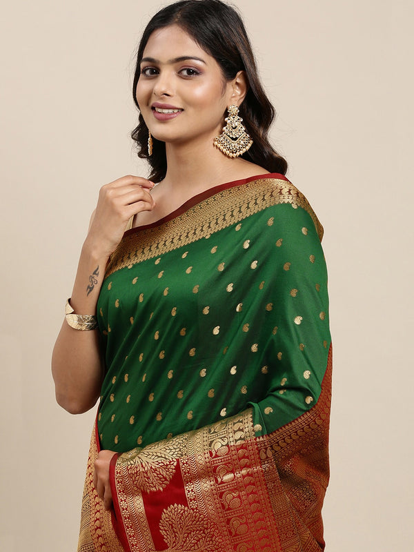 Buy Mitera Red & Gold Toned Woven Design Bandhani Saree - Sarees for Women  15195736 | Myntra
