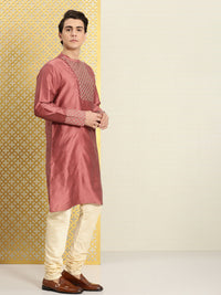 Thumbnail for House of Pataudi Men Yoke Design Angrakha Jashn Kurta - Distacart