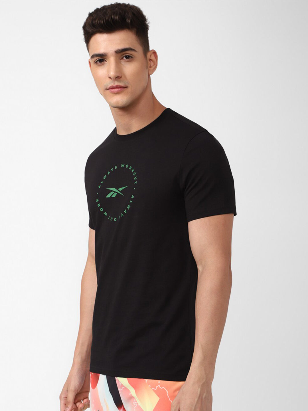 Buy Reebok Men Prime Graphic Printed Pure Cotton T-Shirt Online at