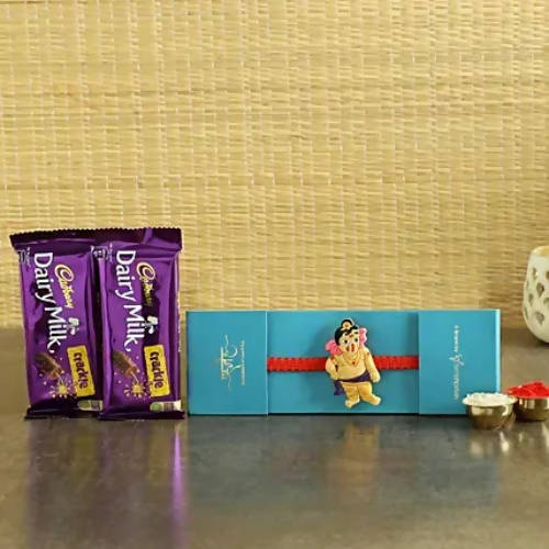 Bal Ganesha Rakhi & Dairy Milk Crackle Chocolates - Distacart